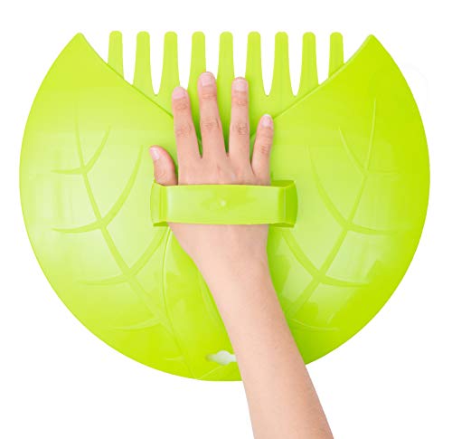 Gardenised Pair of Leaf Scoops, Hand Rakes for Lawn and Garden Cleanup (QI003286),Green - Image 2
