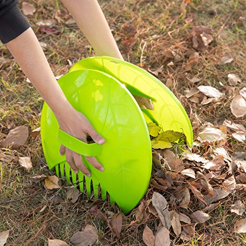 Gardenised Pair of Leaf Scoops, Hand Rakes for Lawn and Garden Cleanup (QI003286),Green - Image 3