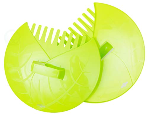 Gardenised Pair of Leaf Scoops, Hand Rakes for Lawn and Garden Cleanup (QI003286),Green - Image 1