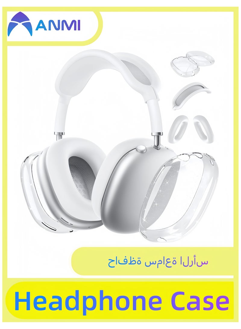 أنمي غطاء سيليكون شفاف 3في 1 لسماعات إيربودز ماكس (أبيض) - Image 1