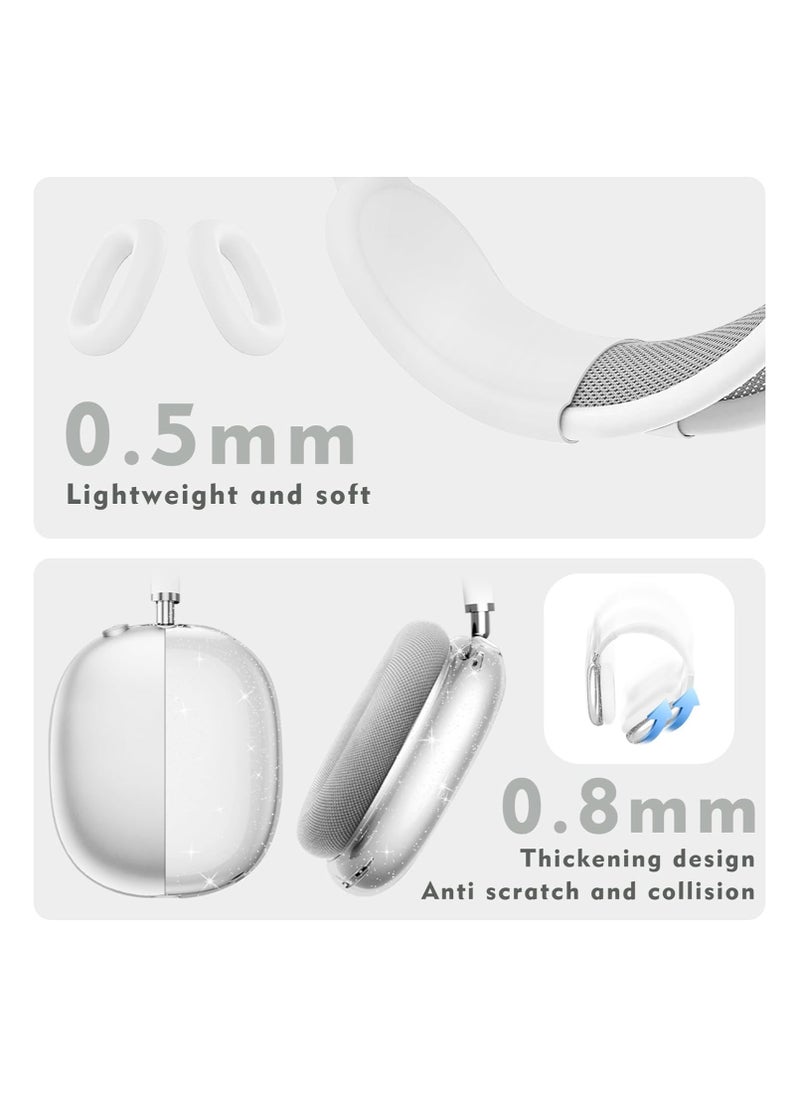 Anmi - For AirPods Max case Cover,Anti-Scratch Ear Pad Case Cover/Ear Cups Cover/Headband Cover for AirPods Max.  Clear Soft TPU and Silicone. - Image 1