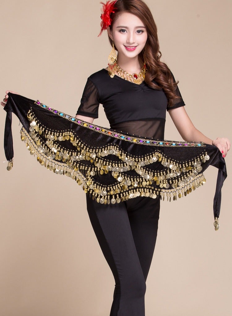 Belly Dance Waist Chain Performance Hip Towel Skirt - Image 1