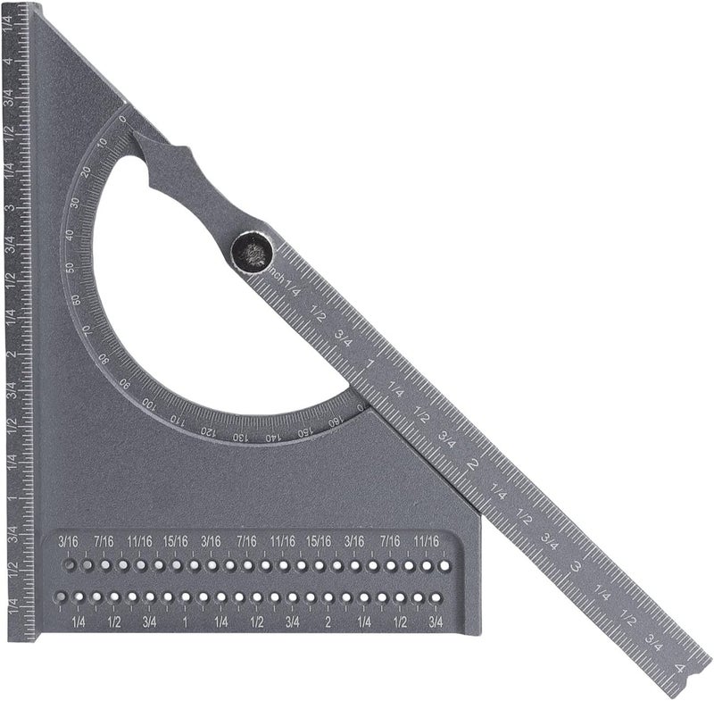 3D Woodworking Angle Ruler Sturdy Aluminum Alloy Square Protractor for Versatile Woodworking Projects (Silver Gray) - Image 5