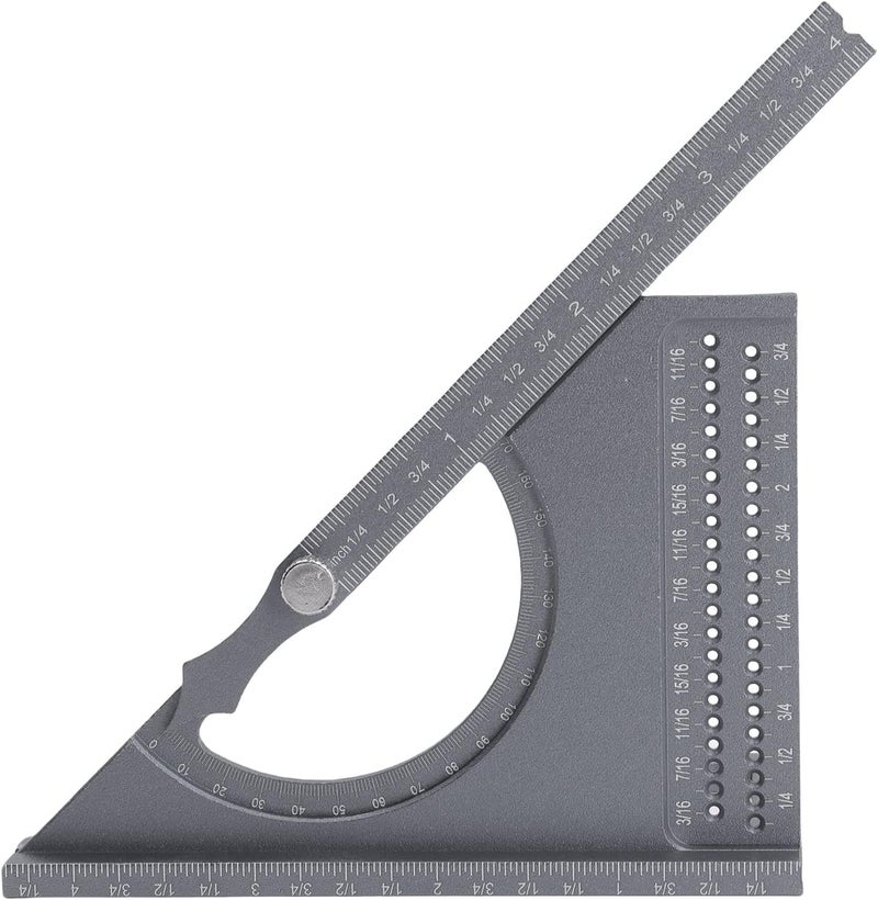 3D Woodworking Angle Ruler Sturdy Aluminum Alloy Square Protractor for Versatile Woodworking Projects (Silver Gray) - Image 3