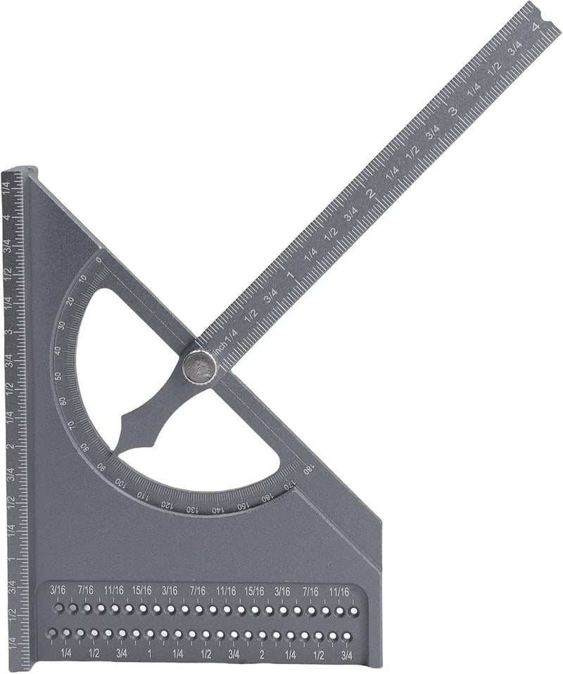 3D Woodworking Angle Ruler Sturdy Aluminum Alloy Square Protractor for Versatile Woodworking Projects (Silver Gray) - Image 2