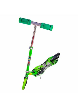 Foldable Aluminum Hand and Metal Body 3B Wheels Green Fable Scooter - 672