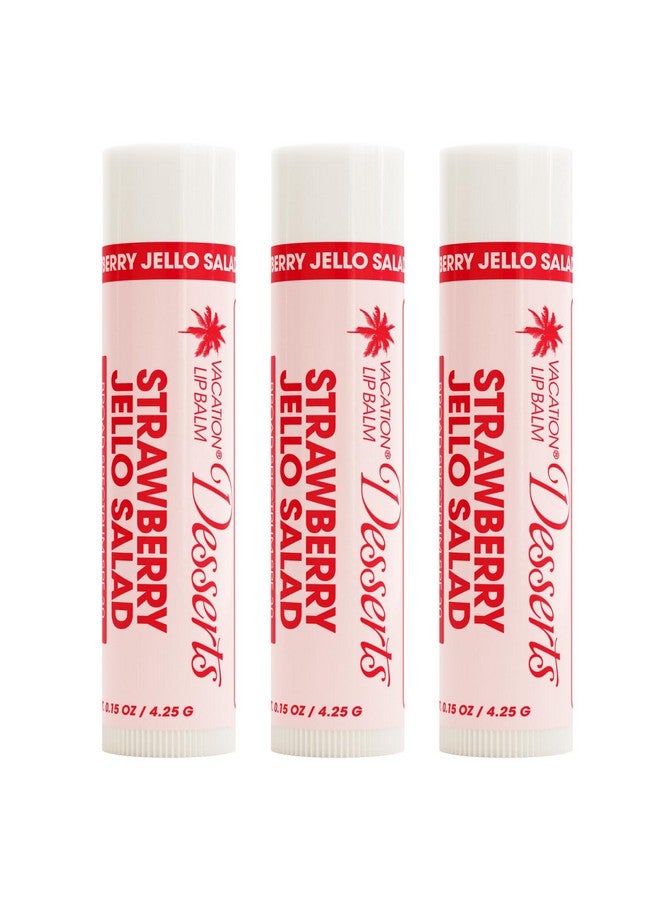 VACATION Strawberry Jello Salad Spf 30 Sunscreen Lip Balm 3Pack Lip Balm Made Without Beeswax Lip Balm With Sunscreen Lip Balm Spf Set Lip Sunscreen Water Resistant Vegan (Pack Of 3) - Image 1