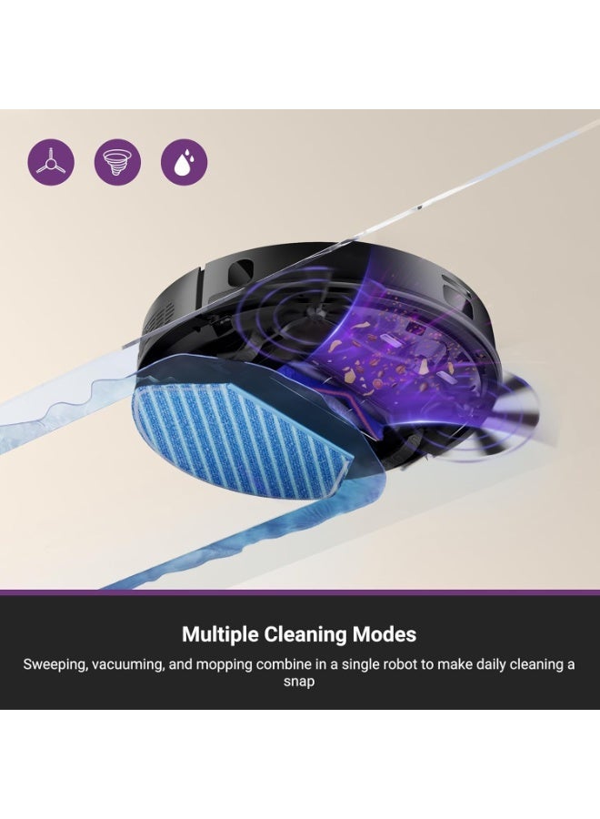 EUREKA Robot Vacuum Cleaner and Mop with 8000Pa Suction, 5th-Gen LDS, Multi-Floor Mapping, 180 min Runtime, 3 in 1 Robotic Vacuum Cleaner for Pet Hair, Carpet, Hard Floors, Work with App/Alexa, NER710 - Image 2