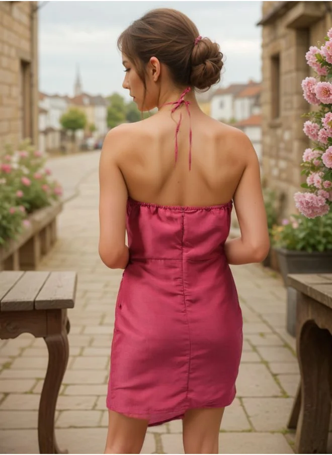 Freehand Women Fitted Casual Solid Wrap Dress