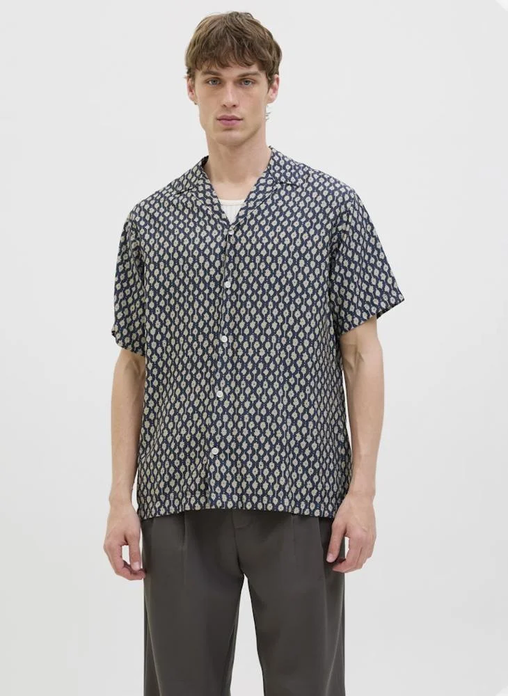 جاك & جونز Jprblulincoln Print Resort Relaxed Fit Shirt