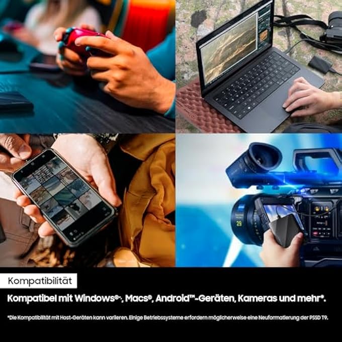 rayihni MU-PG1T0B/EU PORTABLE SSD T9, 1TB, 2000MB/S READ, 2000MB/S WRITE, USB 3.2 GEN.2X2, EXTERNAL HARD DRIVE FOR PROFESSIONAL USERS, COMPATIBLE WITH MAC, PC, SMARTPHONE AND 12K CAMERAS - Image 3