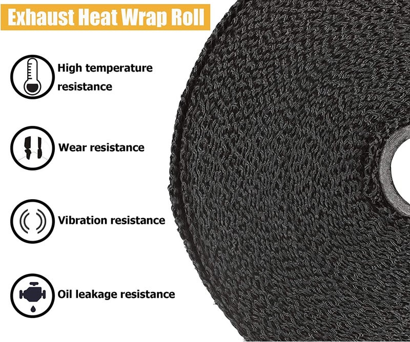 TRP Traders ® Black Exhaust Heat Wrap Roll with Clamp - 3 Metre approx - Image 4