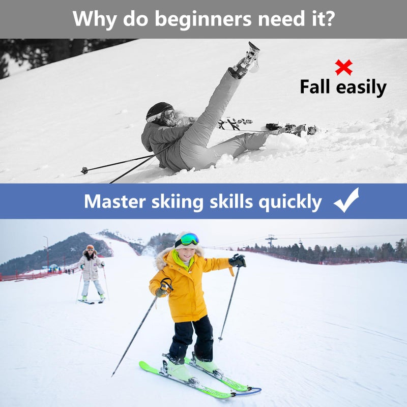 YEESOOM Edgie Wedgie Ski Tip Connector - Edgie Wedgie Ski for Kids 2 PCS for Beginners Skiing Training and Speed Control, Ski Accessories Edgy Wedgy Ski Kids Training Aid, Blue & Pink - Image 4