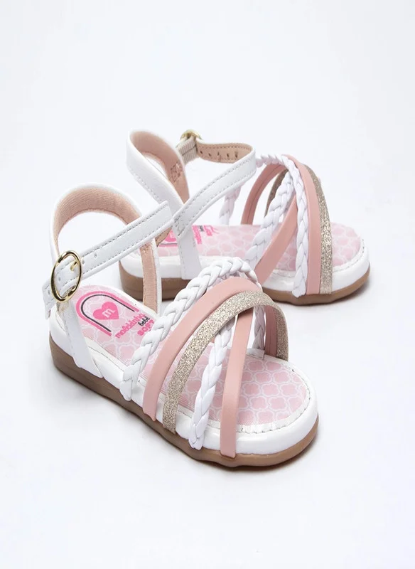 موليكينها MOLEKINHA Sandals with Back strap For Infant Girls, White