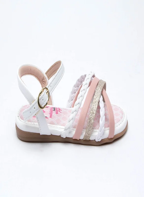 موليكينها MOLEKINHA Sandals with Back strap For Infant Girls, White