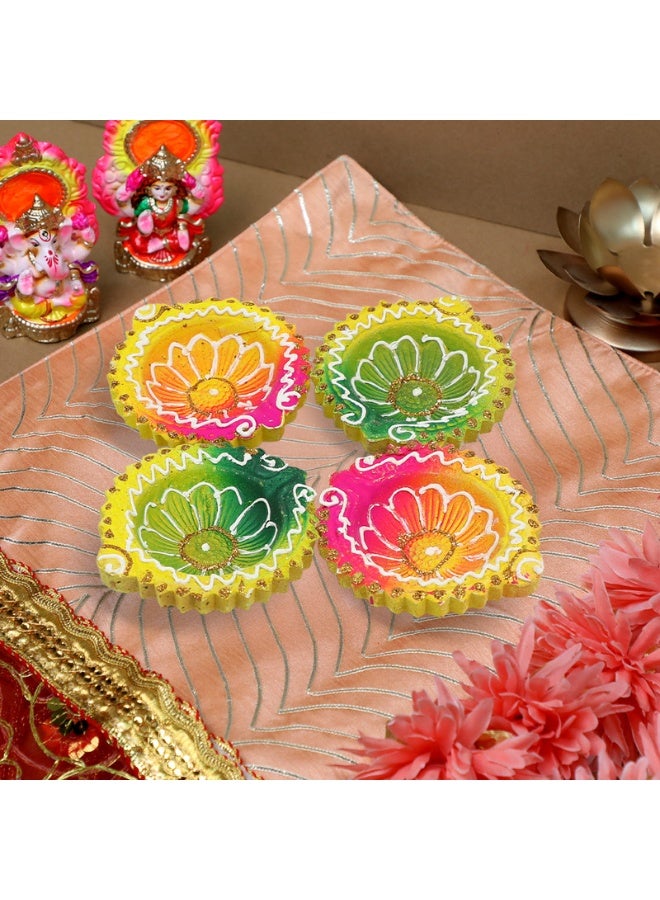 Madhoor Decorative Handpainted Diya Set of 4 Piece - Image 3