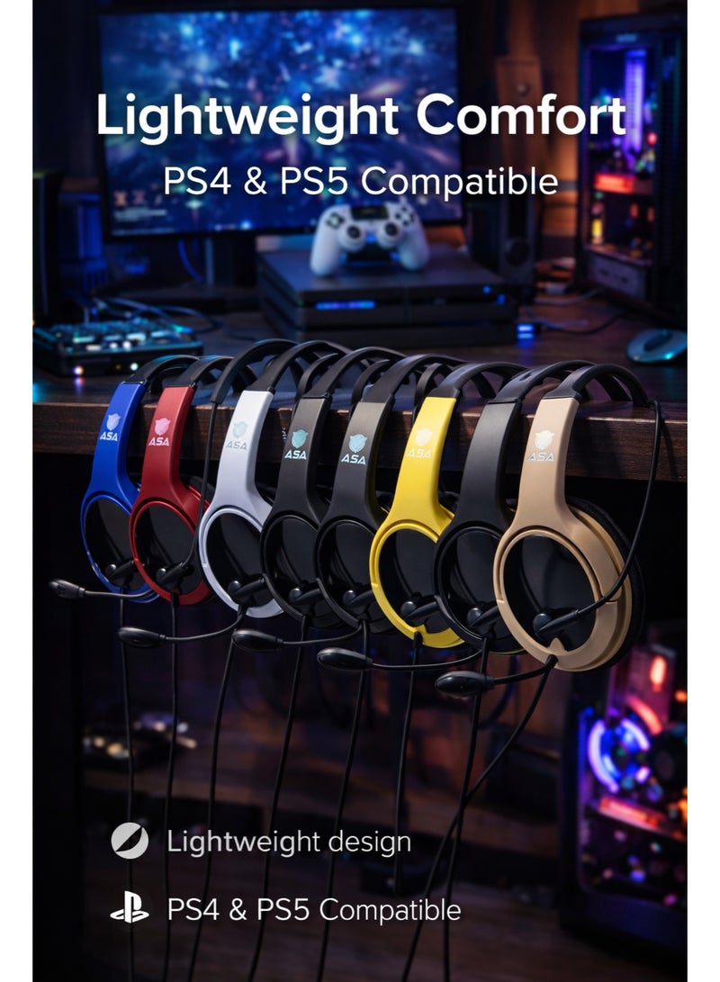 ASA 099 Wired Gaming Headset with Microphone – Stereo Sound for PS4, PS5, PC & Mobile - Image 4