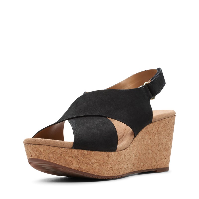 clarks صندل كلاك للنساء من نوع آنادل إيروين بكعب عريض، جلد أسود، 8 - Image 5