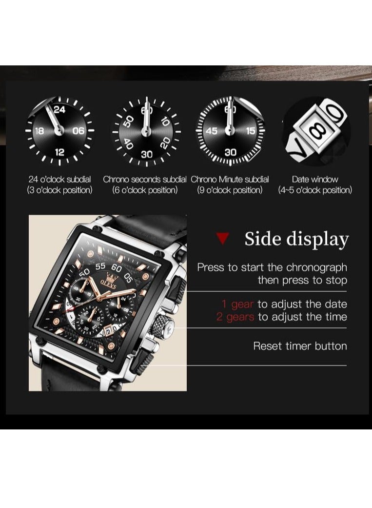 OLEVS OLEVS Men's Fashion Stainless Steel Chronograph Waterproof Men's Watch 9919  - Image 5