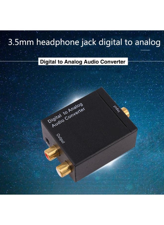 KYHD48 Digital Coaxial Optical Fiber Signal To 3.5mm Analog Audio Output Converter, US Plug(Black)