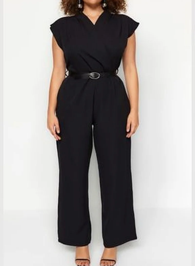 trendyol Black Woven Jumpsuit with Belt TBBSS23BG00004