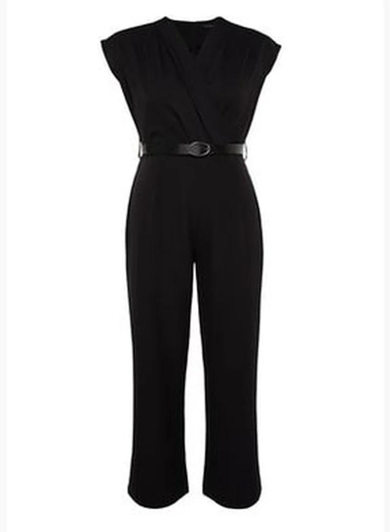 trendyol Black Woven Jumpsuit with Belt TBBSS23BG00004