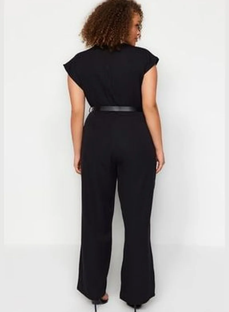 trendyol Black Woven Jumpsuit with Belt TBBSS23BG00004