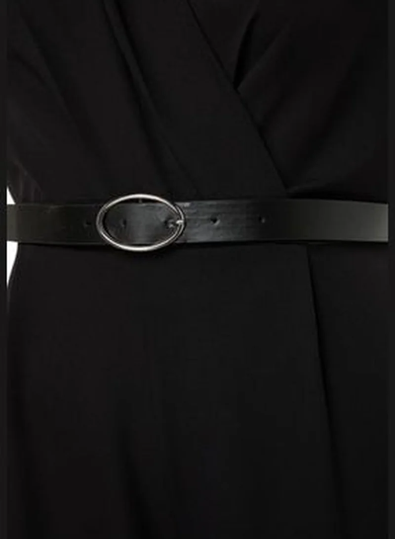 trendyol Black Woven Jumpsuit with Belt TBBSS23BG00004