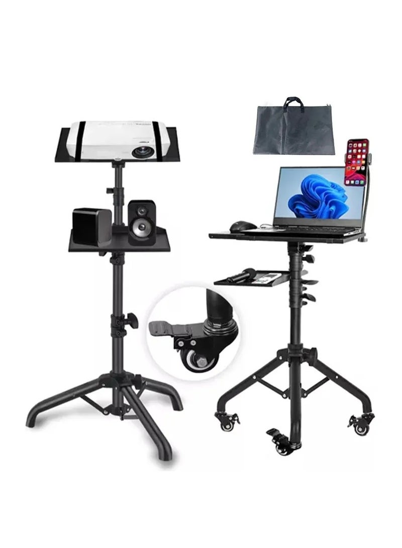 Projector Stand Tripod With Wheels,Laptop Tripod Stand Rolling,Projector Stand Adjustable Height 23.6 to 51 inch,Projector Tripod Stand For Office Home,Protable Laptop Floor Stand,Black - Image 1