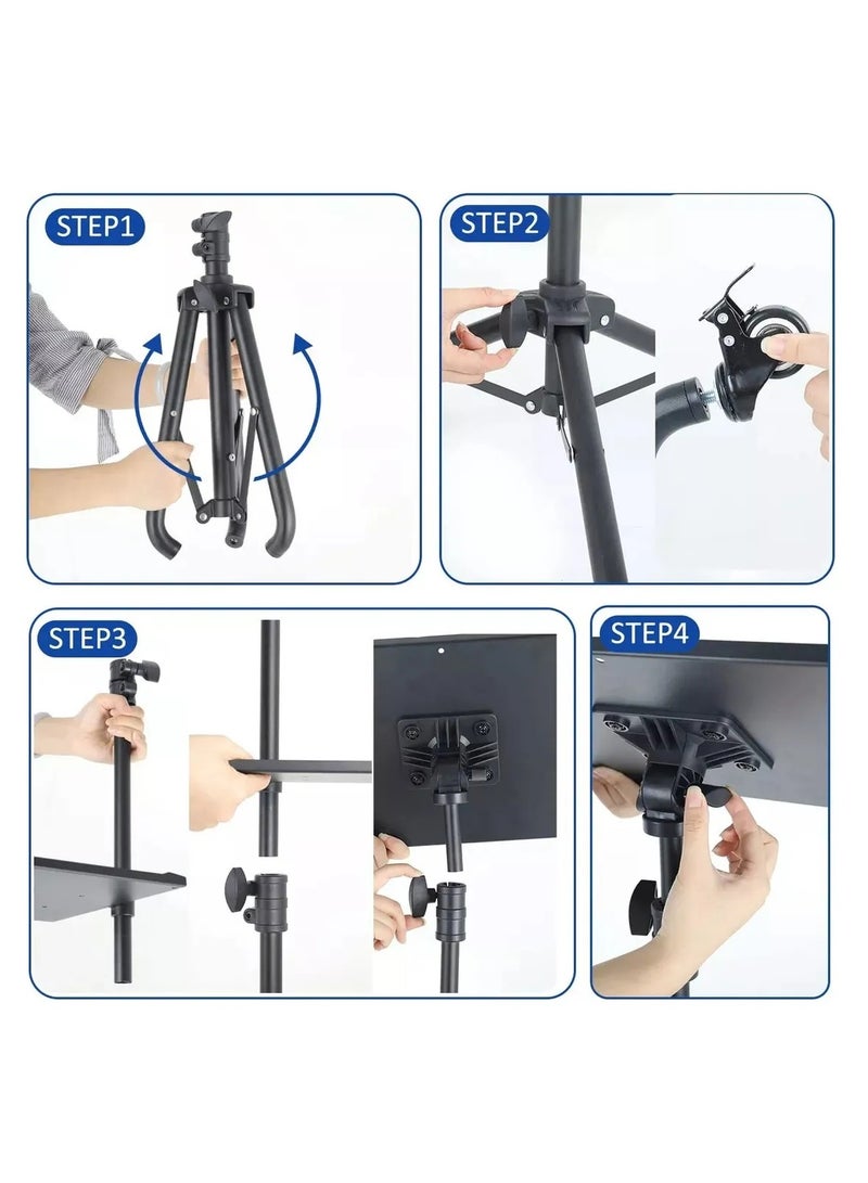 Projector Stand Tripod With Wheels,Laptop Tripod Stand Rolling,Projector Stand Adjustable Height 23.6 to 51 inch,Projector Tripod Stand For Office Home,Protable Laptop Floor Stand,Black - Image 2