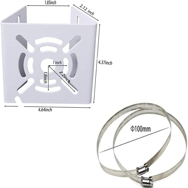 Bectro Pole Mount Camera clamp Bracket with 2 Nos 100 MM SS Loops for CCTV Security Camera Indoor Outdoor Universal Compatible White - Image 4