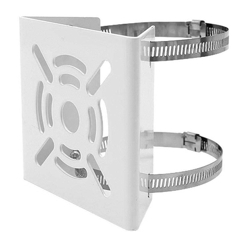 Bectro Pole Mount Camera clamp Bracket with 2 Nos 100 MM SS Loops for CCTV Security Camera Indoor Outdoor Universal Compatible White - Image 1