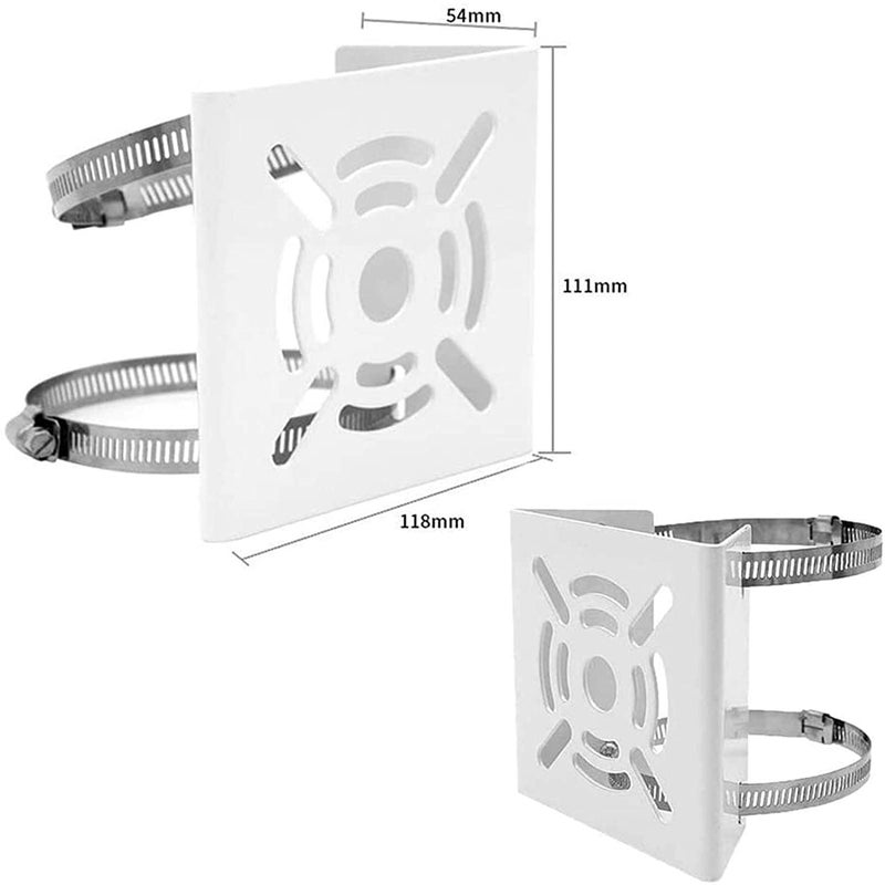 Bectro Pole Mount Camera clamp Bracket with 2 Nos 100 MM SS Loops for CCTV Security Camera Indoor Outdoor Universal Compatible White - Image 3