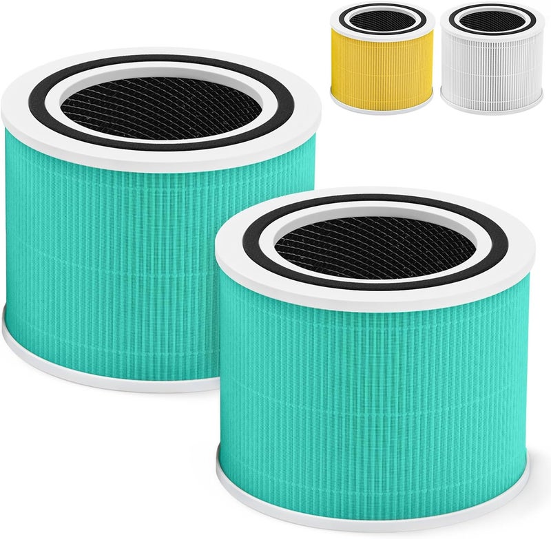 isinlive Core 300 Toxin Absorber Replacement Filter for LEVOIT Core300-P Core 300 VortexAir Air Purifier, 3-in-1 HEPA and Activated Carbon, Core 300-RF-TX, 2 Pack, Green - Image 1