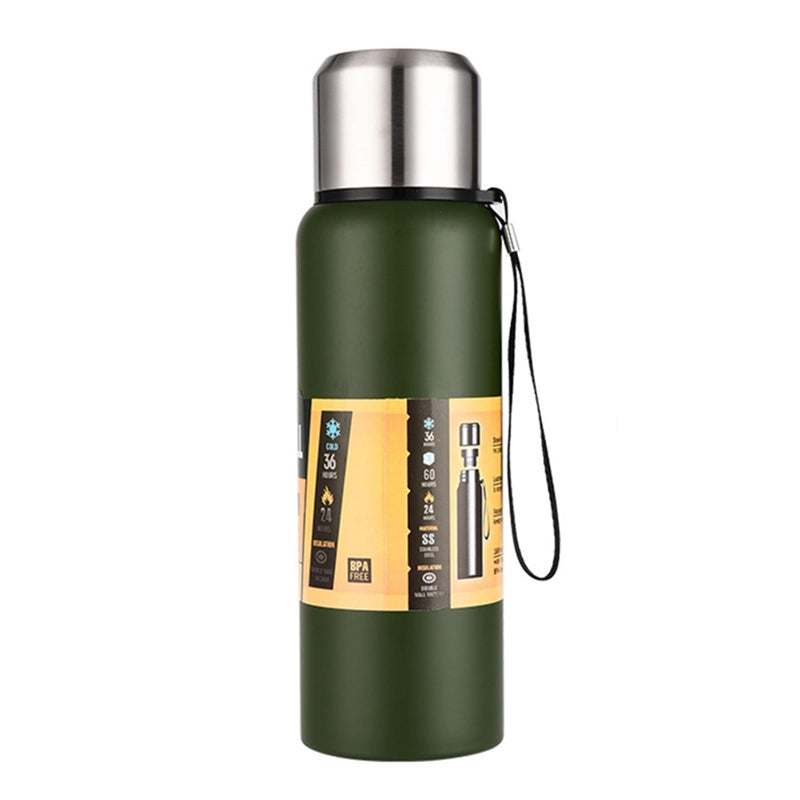 Hangrow Thermal Flask 10L DoubleLayer Pure Stainless Steel Flask Flask for Hot and Cold Drink Outdoor Durable Portable Vacuum Flask Camping Hiking Flasks Green