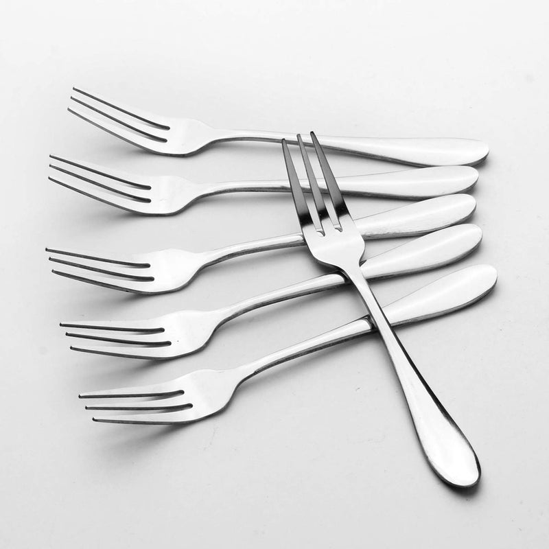JIAKAI 12pcs Stainless Steel Tea Dinner Server Spoon and Cake Fruit Forks Kitchen Accessory Wedding Party for Dessert, Salad, Appetizer, Cocktail(6 Forks + 6 Spoons) - Image 4
