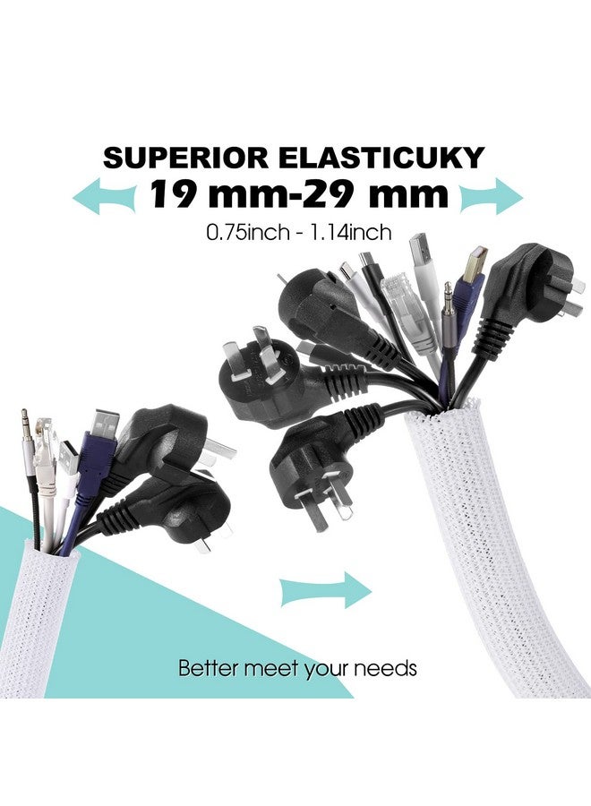 إيه جي بي تك غطاء كابل أبيض من AGPTEK، قطعتان من منظم الأسلاك بطول 5 أقدام - 1.2 بوصة تحت المكتب، غطاء سلك الكمبيوتر المنزلي، غطاء حماية الأسلاك، يحمي القطط والكلاب الأليفة من المضغ، أبيض - Image 3