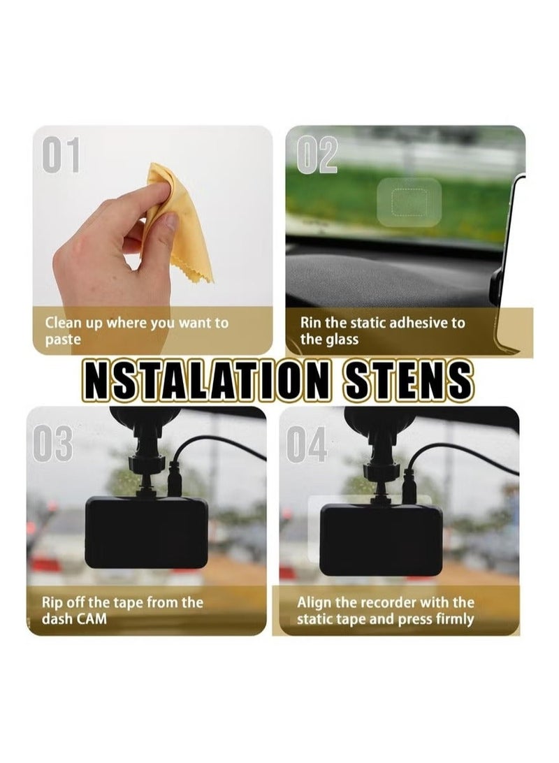 SahlTech 8PCS Dash Cam Static Cling Stickers, Clear Windshield Electrostatic Film with Double-Sided Adhesive Pads for Car Mount - Image 4