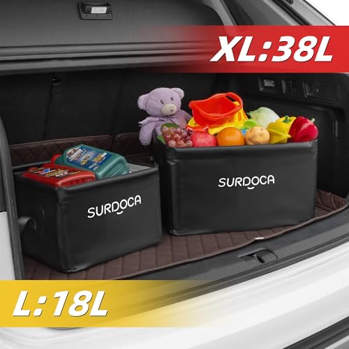 SURDOCA Fully Waterproof Car Trunk Organizer, Foldable Truck Organizer, Multifunctional Collapsible Car Storage Bag, Anti-Mud Trunk Storage Organizer 18 Liters - Image 2