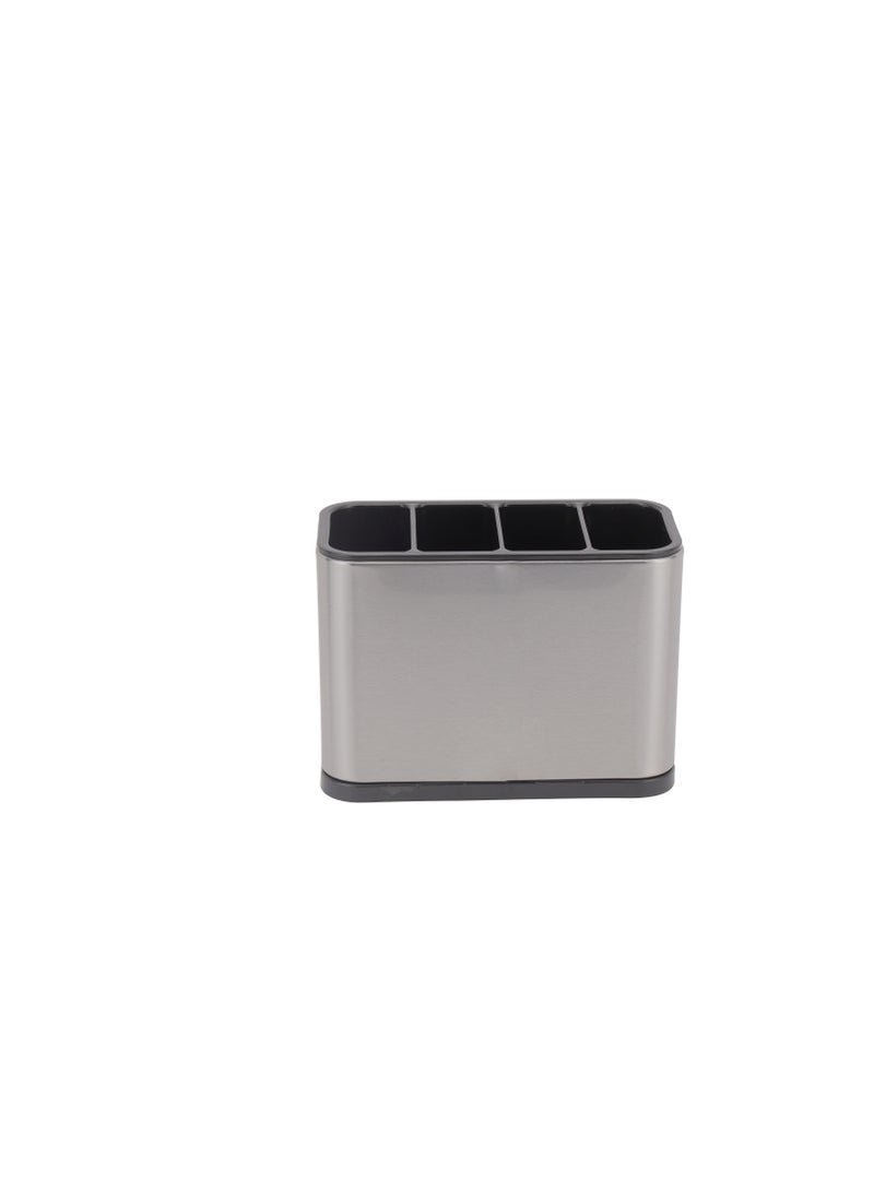 Royalford Cutlery Holder RF12240 Premium Quality Stainless Steel, Storage For Countertop Organizer Cooking Utensil Crock Kitchen Organization & Storage And Flatware Caddy Silver - Image 3