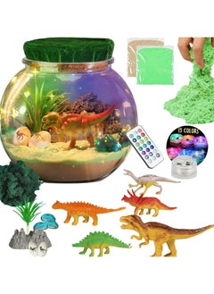 VUCATIN Dinosaur Terrarium Gifts for Kids Girls Light Up Terrarium Dinosaur Toys for Girls DIY Moon Lamp Arts and Crafts Birthday Gift for Girls Ages 4+ Year Old (Dinosaur)  - Image 1
