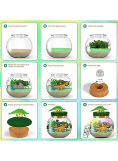 VUCATIN Dinosaur Terrarium Gifts for Kids Girls Light Up Terrarium Dinosaur Toys for Girls DIY Moon Lamp Arts and Crafts Birthday Gift for Girls Ages 4+ Year Old (Dinosaur)  - Image 5