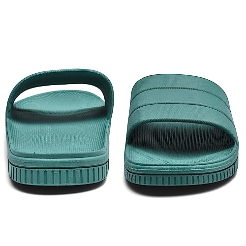 clootess Shower Slide Shoes for Men and Women Home Sandal Bath Slipper Indoor House Pool College Dorm Non-Slip Turquoise 42.43 - Image 2