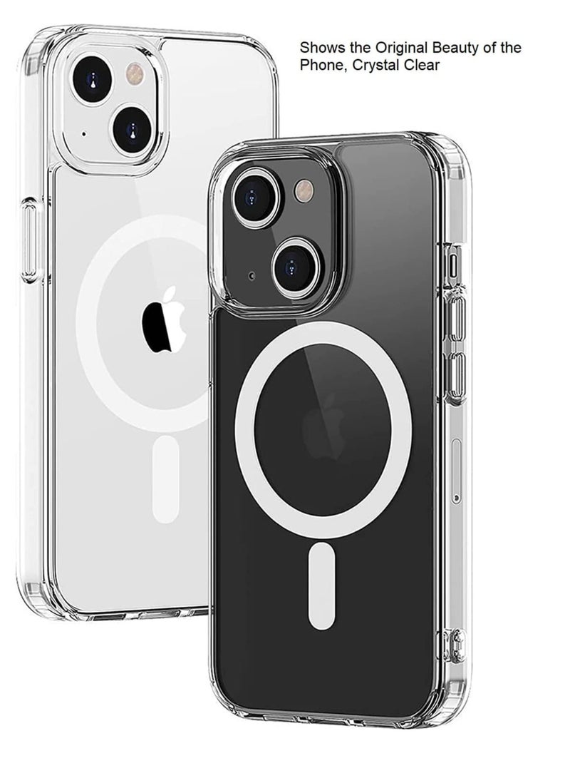 MIGOFAST Magnetic Clear Back Designed for iPhone 14 Plus Clear Phone Case Compatible with Magsafe, Slim Protective Cover  - Image 3