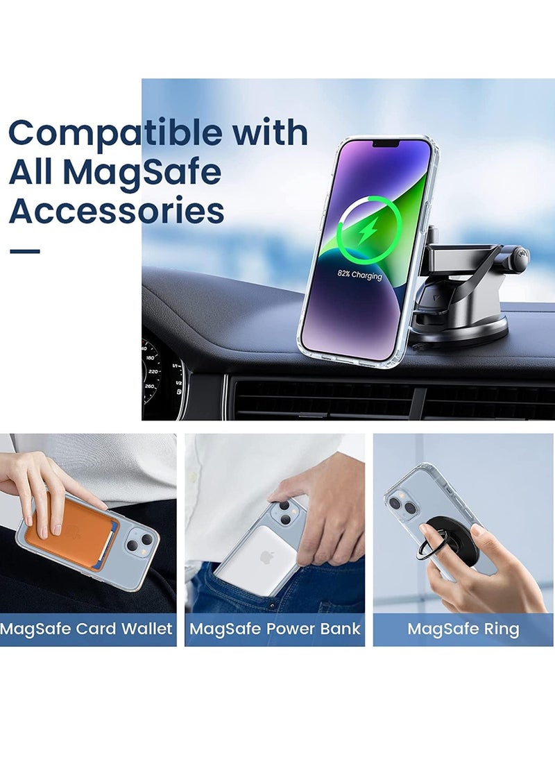 MIGOFAST Magnetic Clear Back Designed for iPhone 14 Plus Clear Phone Case Compatible with Magsafe, Slim Protective Cover  - Image 4