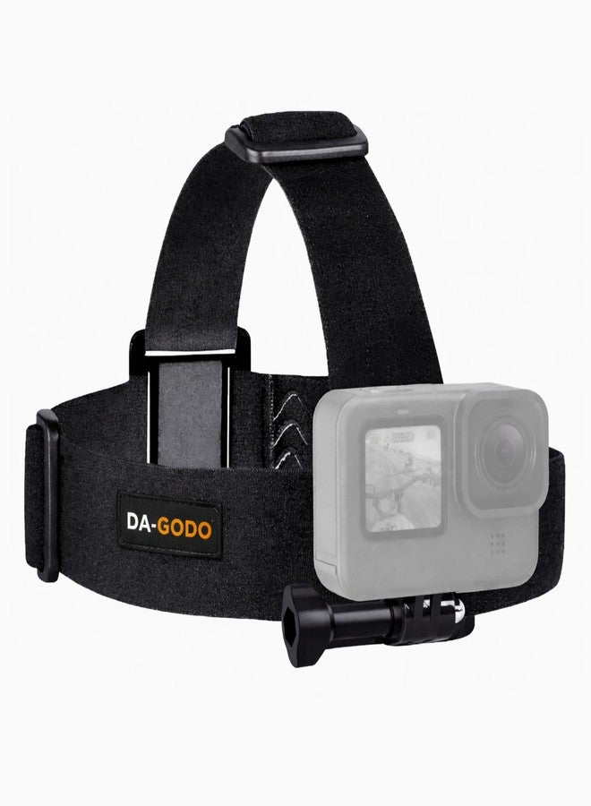 DA-GODO Head Strap Mount Compatible with GoPro Hero 13, 12, 11, 10, 9, 8, 7 (Black), 6, 5, 4, 3+, 3, 2, 1, Session, Fusion, Max & DJI Osmo Action Cameras | Adjustable POV Head Mount - Image 1