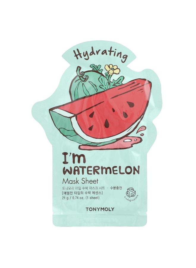 Tony Moly TonyMoly, I'm Watermelon, Hydrating Beauty Mask Sheet, 1 Sheet, 0.74 oz (21 g)  - Image 1