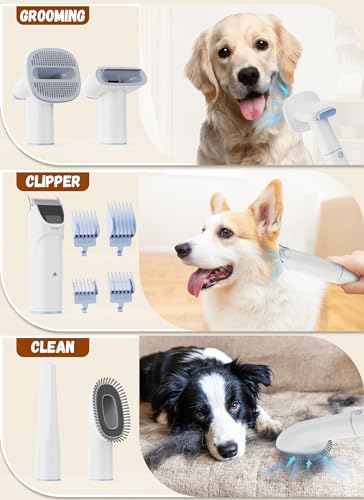 Moonflor Dog Grooming Kit with 2.5L Large-Capacity 10Kpa Vacuum for Shedding, Low Noise Hair Remover with 4 Proven Pet Grooming Supplies, Quiet Hair Clippers Set for Cats & Dogs - Image 2