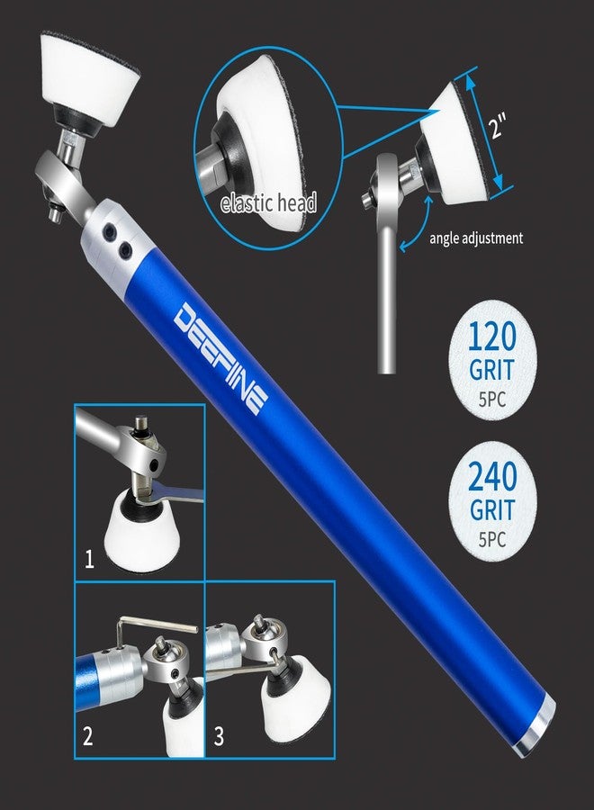 DEEFIINE Carbide Tip Wood Lathe Turning Tool set With Bowl sander, Lathe Roughing and Finishing Hollowing Tool Interchangeable Aluminum Alloy Handle with 4pcs Carbide Inserts For Woodturning - Image 3