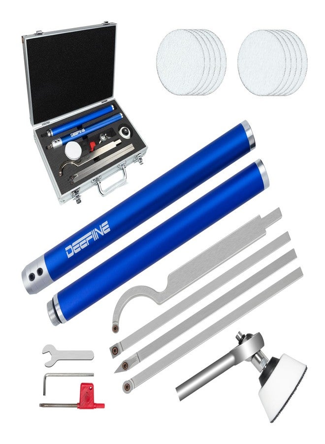 DEEFIINE Carbide Tip Wood Lathe Turning Tool set With Bowl sander, Lathe Roughing and Finishing Hollowing Tool Interchangeable Aluminum Alloy Handle with 4pcs Carbide Inserts For Woodturning - Image 1